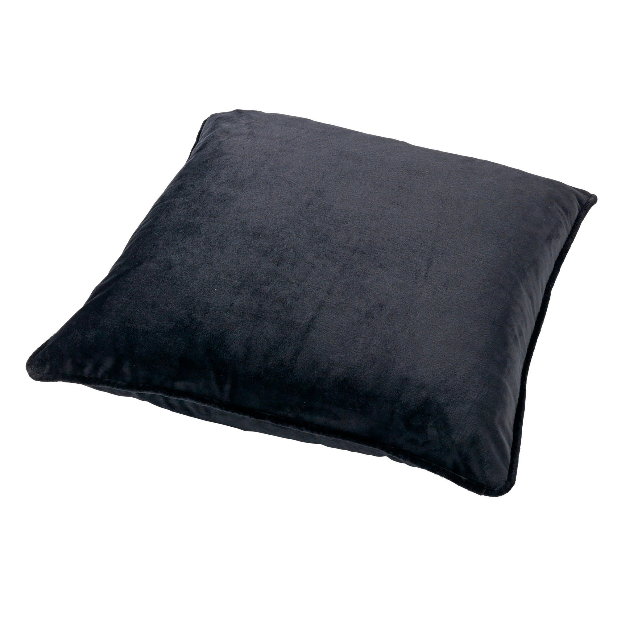 - Coussin - noir en velours 60x60 cm uni