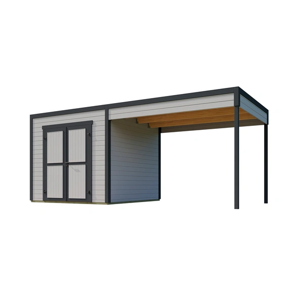 Gartenhaus, »Batu«, LxB: 550x500 cm, lichtgrau