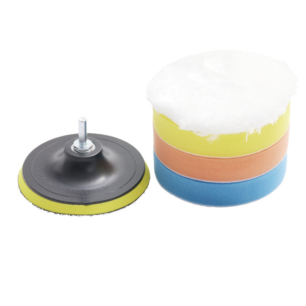 Kit éponge et disque de polissage x5 adaptable visseuse Ø12,5cm