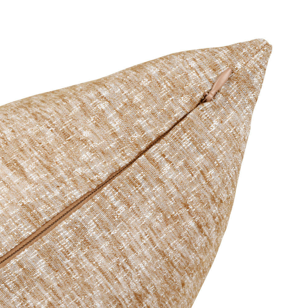 RAYA - Housse de coussin écru et camel chinés 40x40