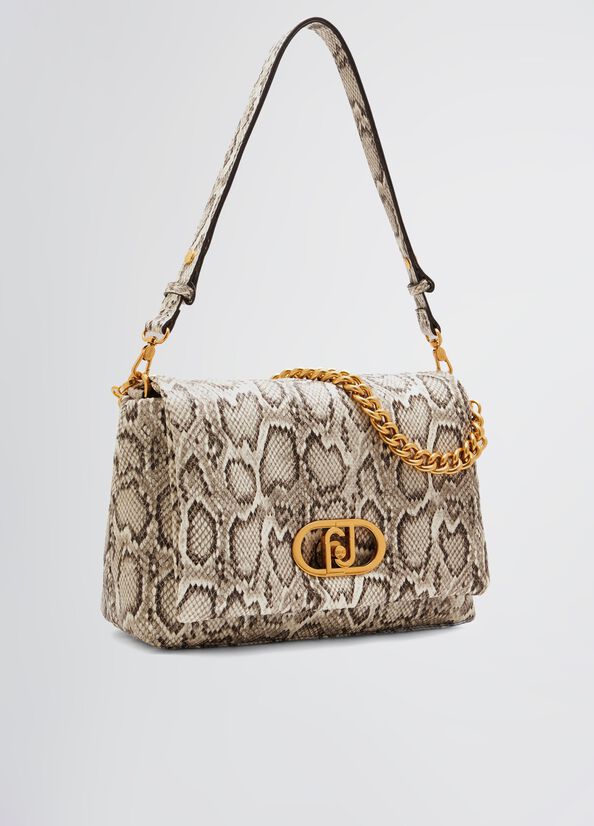 Borsa LaPuffy grande pitonata