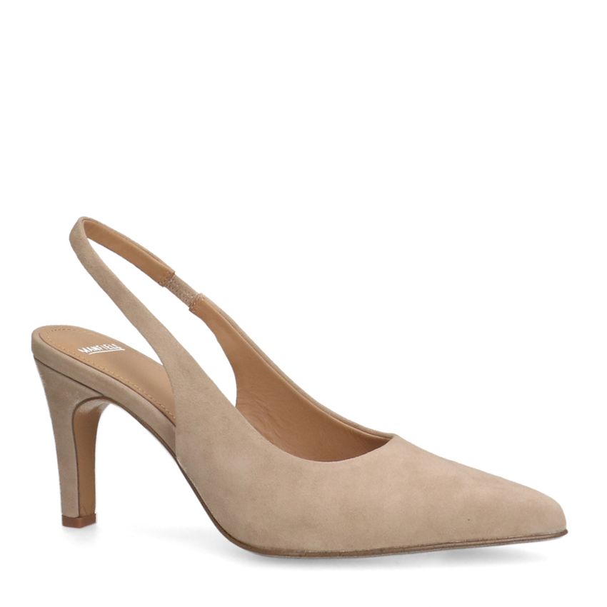 Manfield Beige suède slingbacks