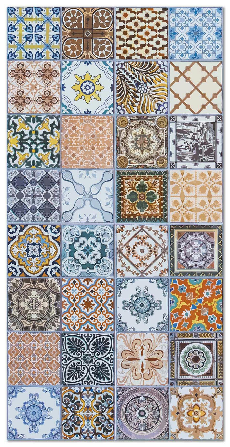 - Tapis vinyle carreaux ciments nijar original 200x200cm