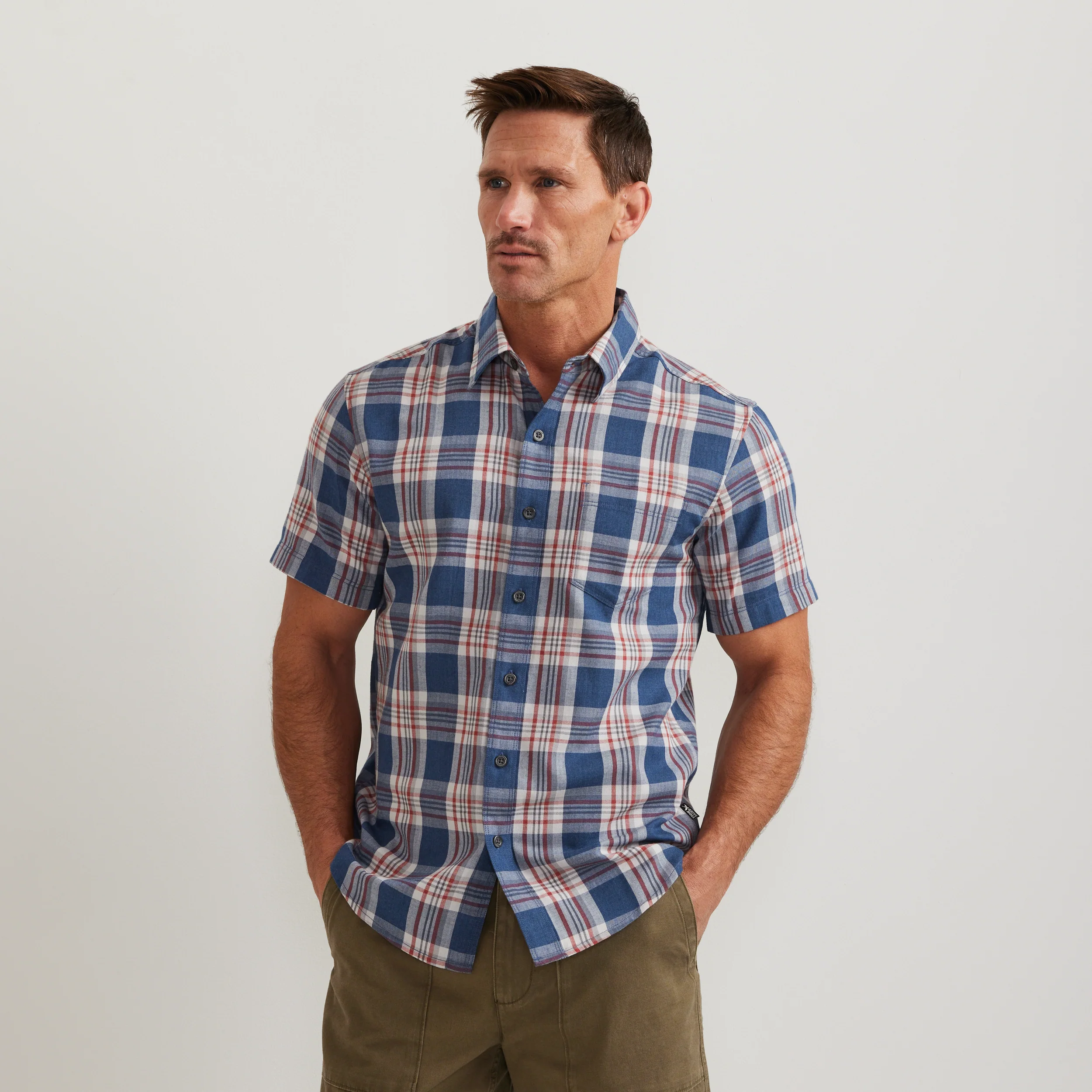 Men's Tidelands Short-Sleeve Yarn-Dyed Textured Shirt