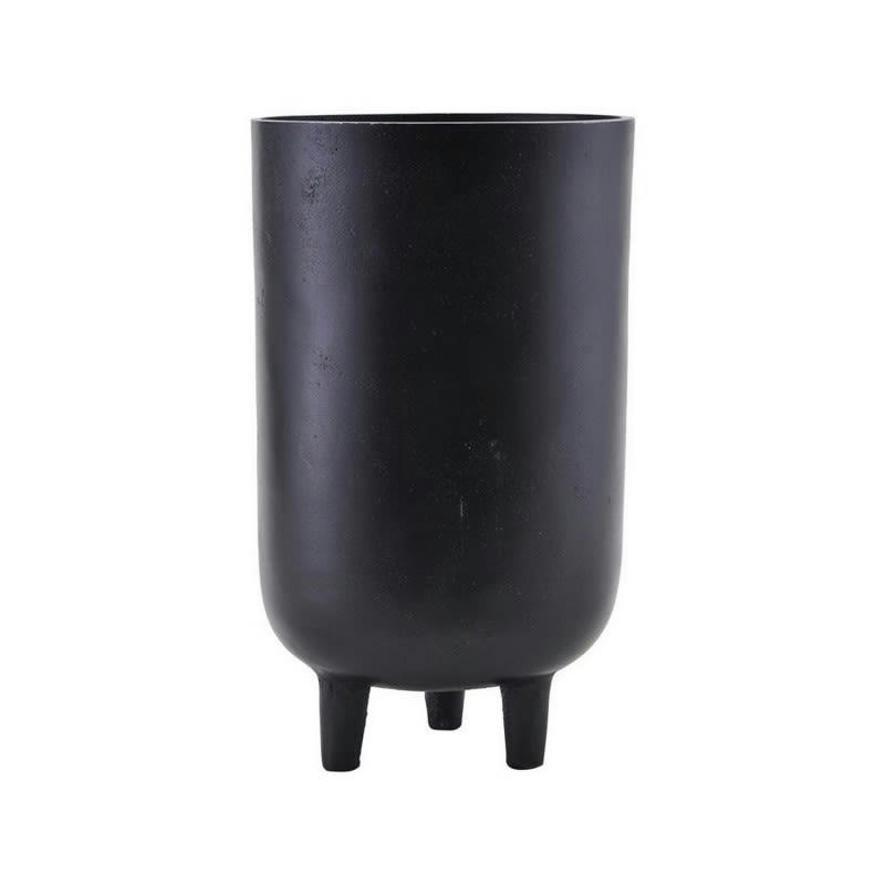 - Cache-Pot métal noir  H 26 cm
