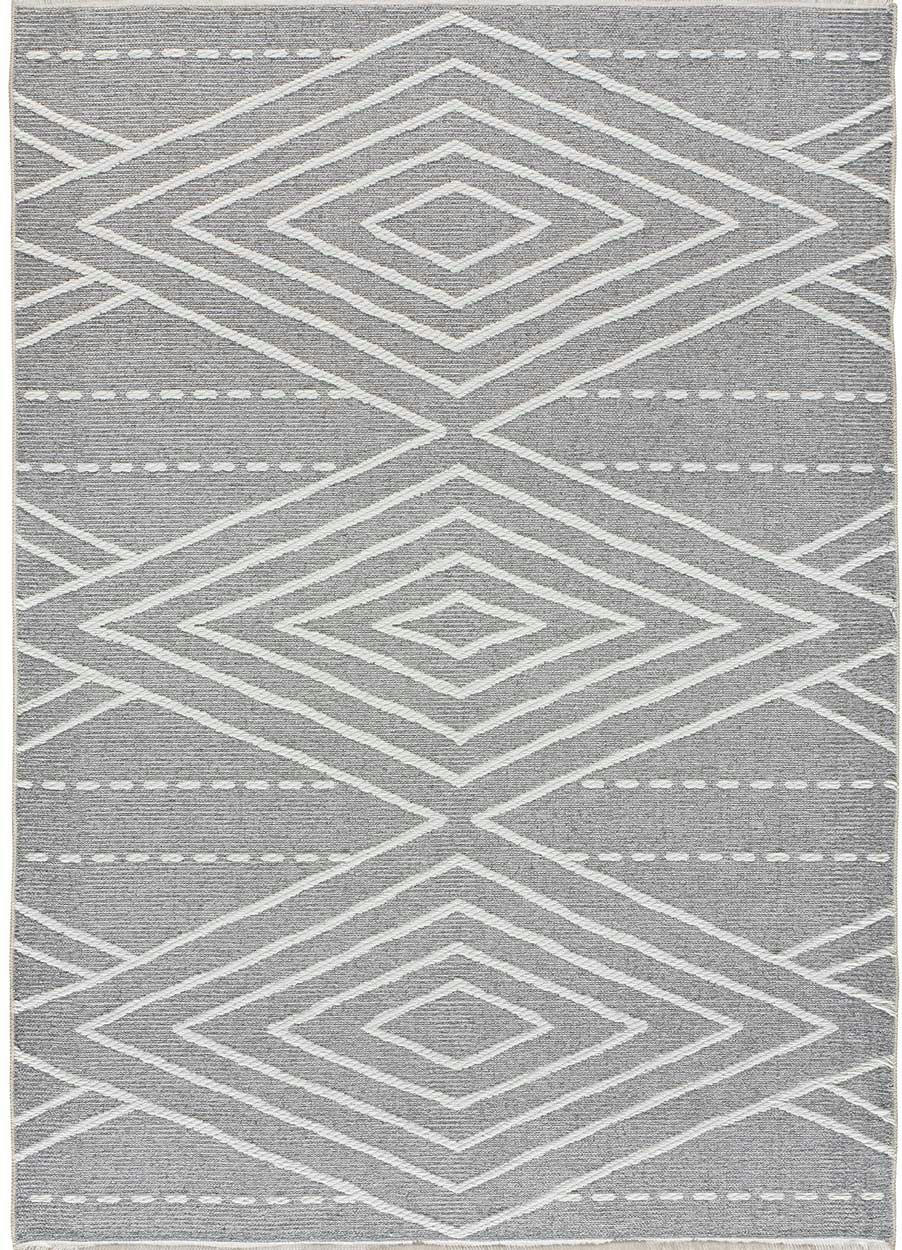 LUX - Tapis à motifs ethniques gaufrés gris, 160X230 cm