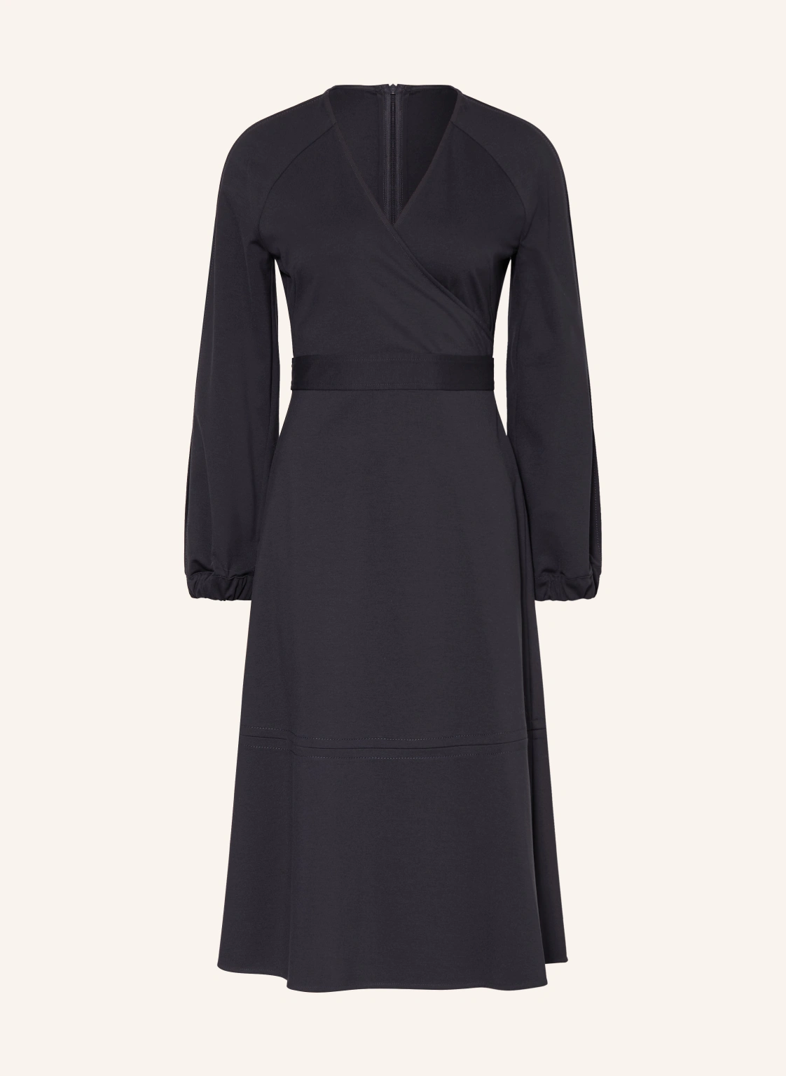 FABIANA FILIPPI Jerseykleid in Wickeloptik mit Schmuckperlen