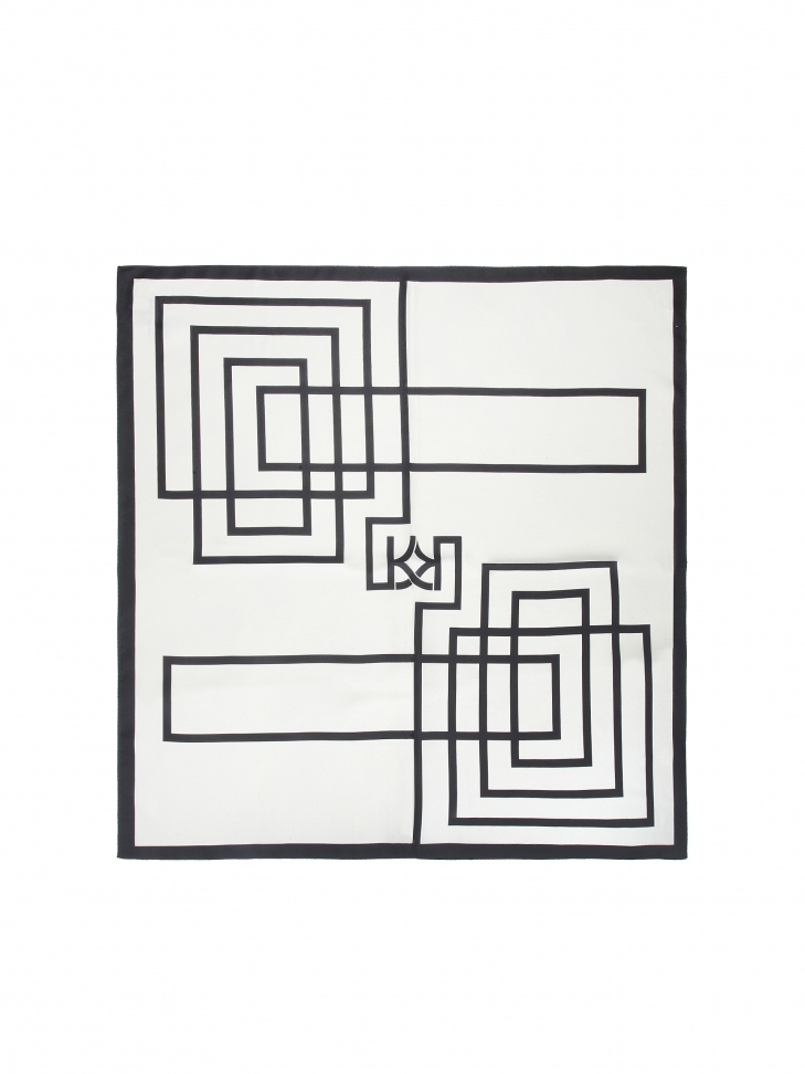 Silk scarf with geometric patterns