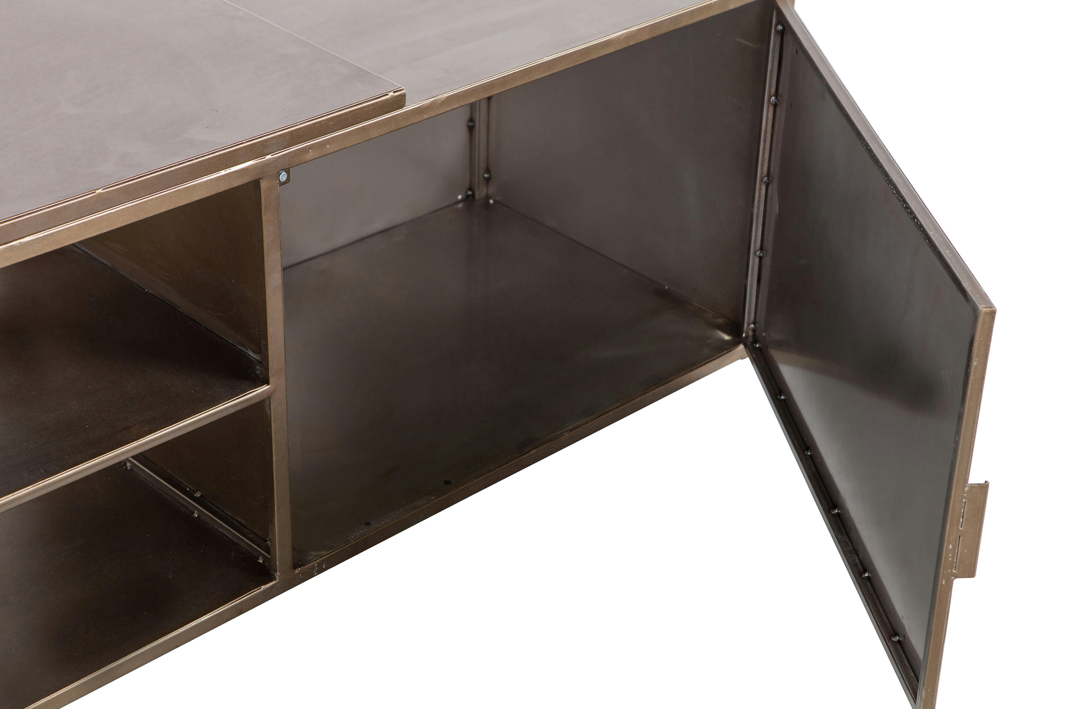 JONE - Meuble tv en métal doré