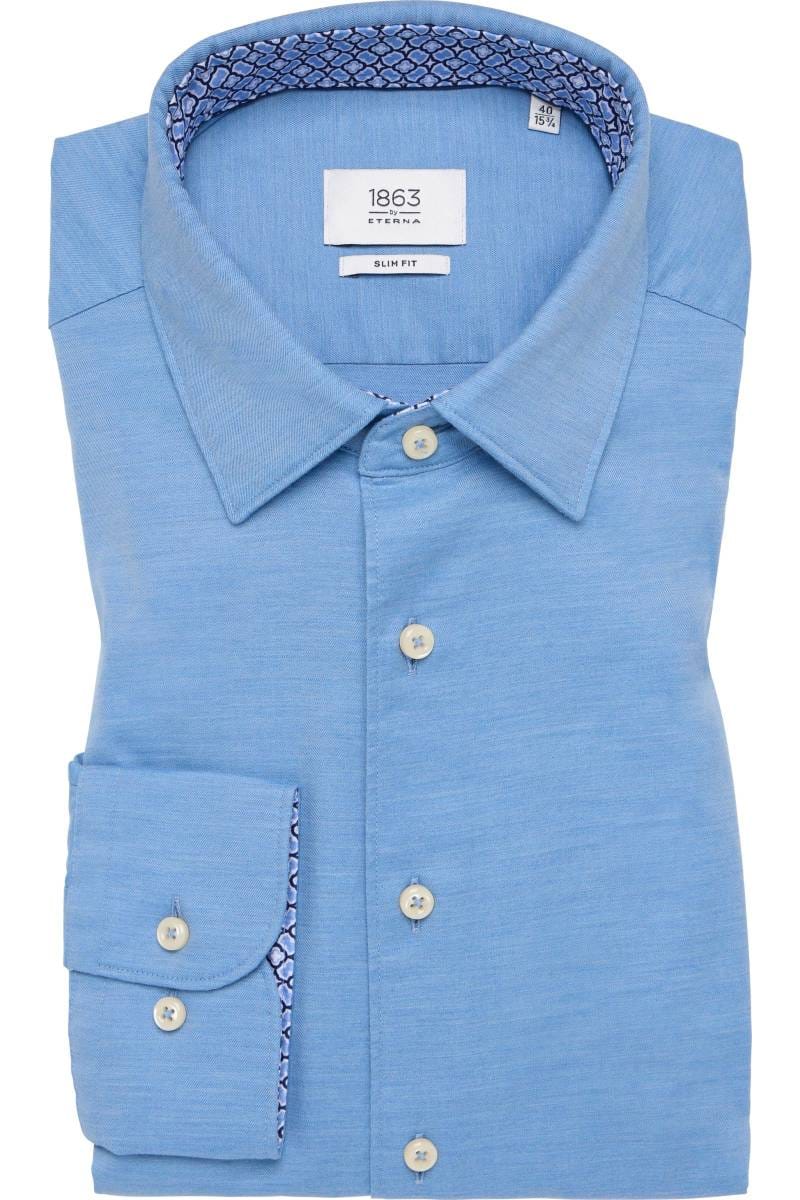ETERNA 1863 Slim Fit Hemd blau, Einfarbig