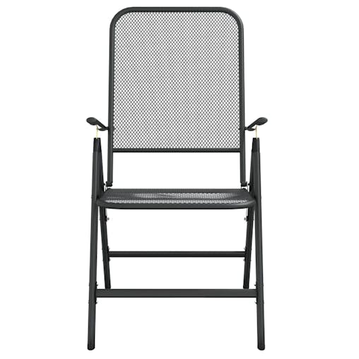 NNEVL Folding Garden Chairs 4 pcs Expanded Metal Mesh Anthracite
