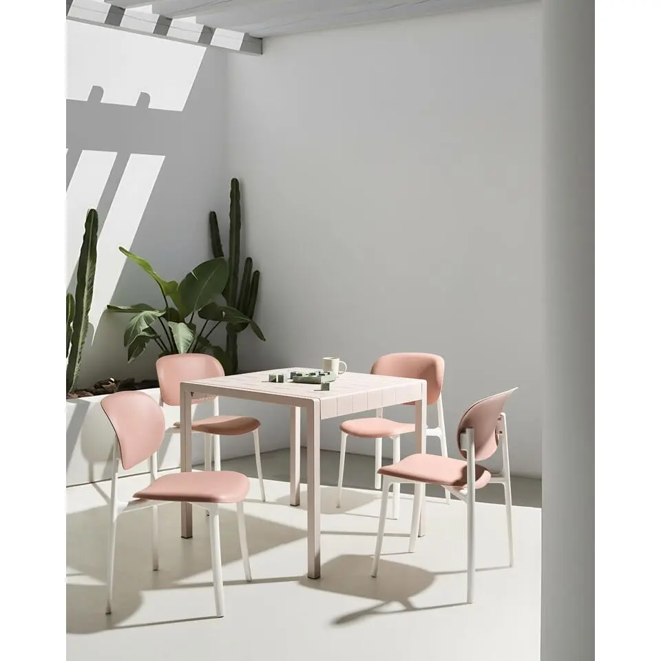 MUSANO - Eetkamerstoel set van 4 - Pastelroze - Polypropyleen
