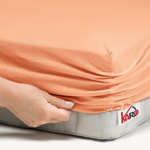 Prześcieradło jersey z gumką 90x200 morelowe 150g/m2 KARO
