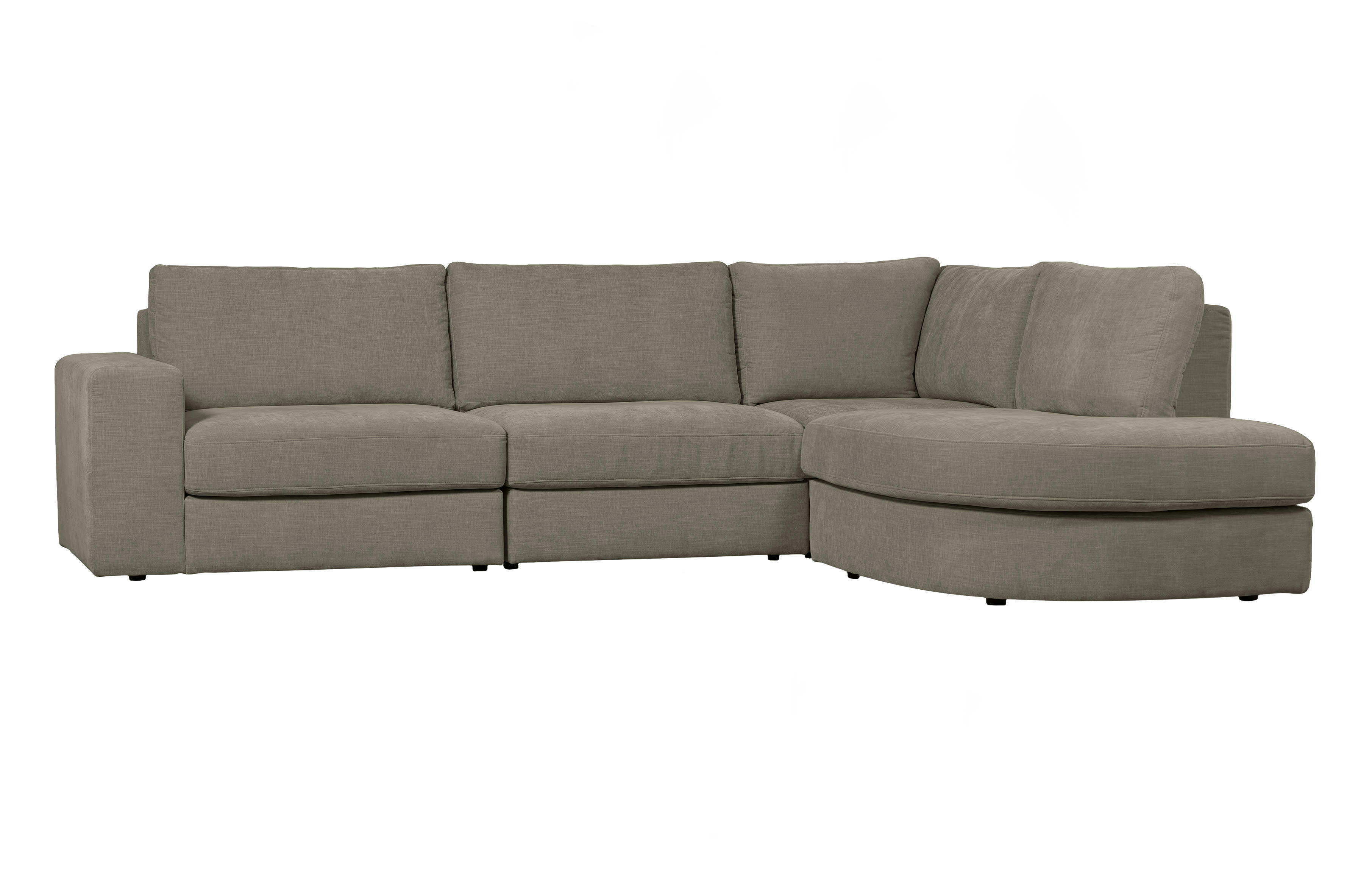 FAMILY - Canapé d'angle 5 places en tissu gris chaud