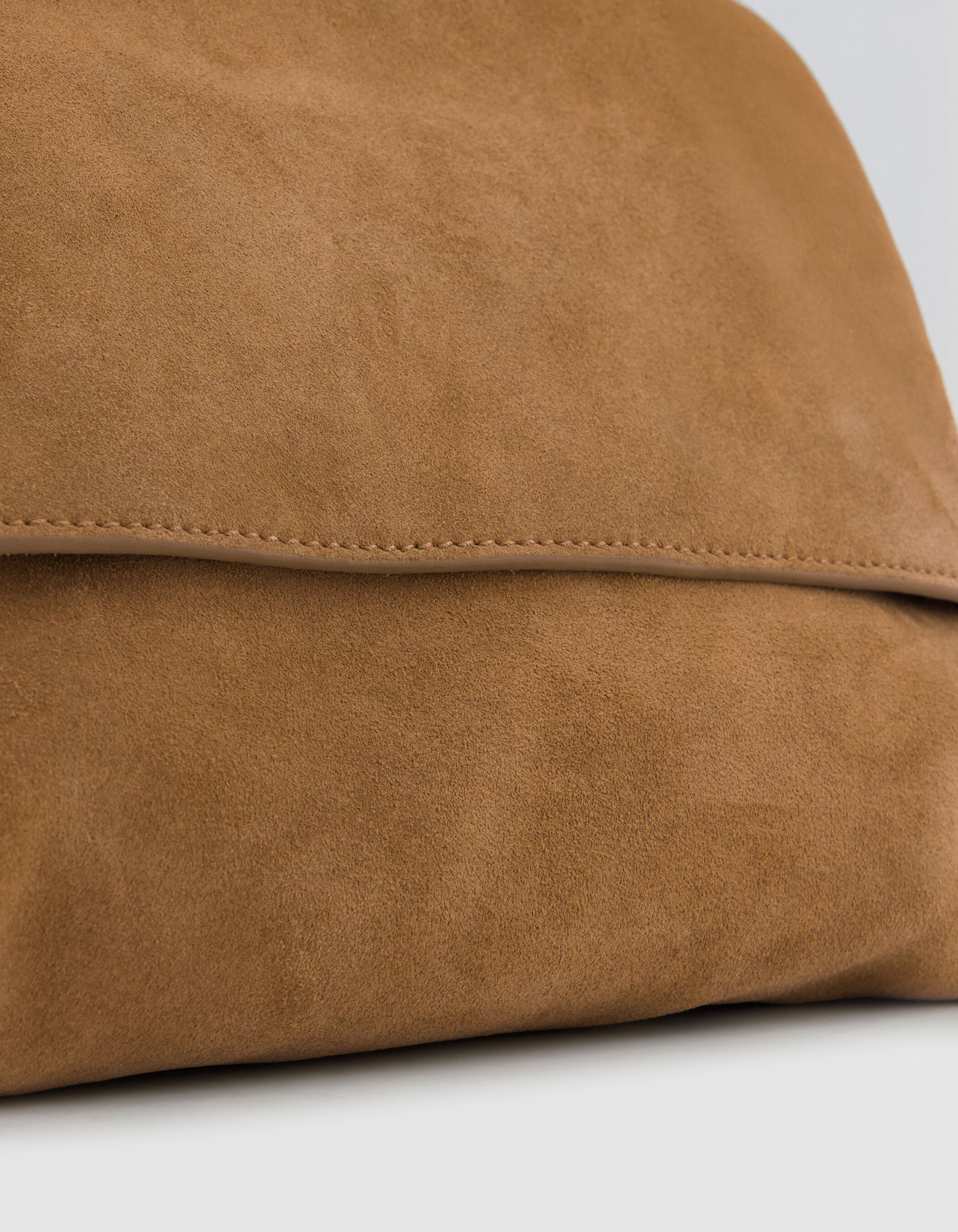 Sac besace Messenger camel cuir velours Femme