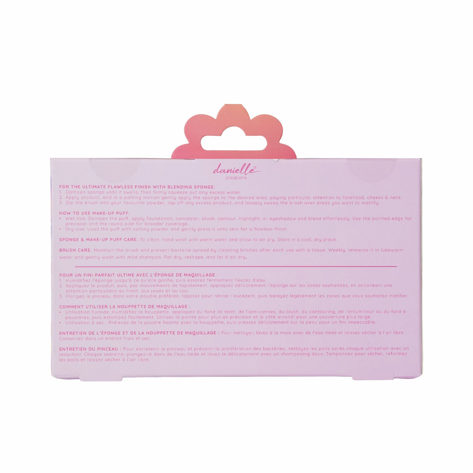 Danielle Creations Aura Make-Up Kabuki Brush Blender Sponge and Puff 3pc Gift Set