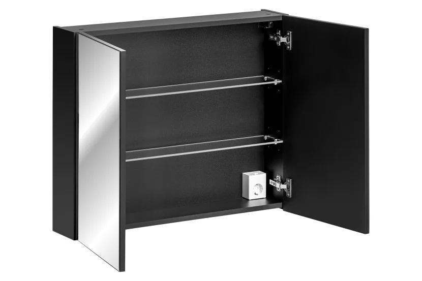 Szafka Łazienkowa z Lustrem 80 cm GNIAZDKO Wewnętrzne
