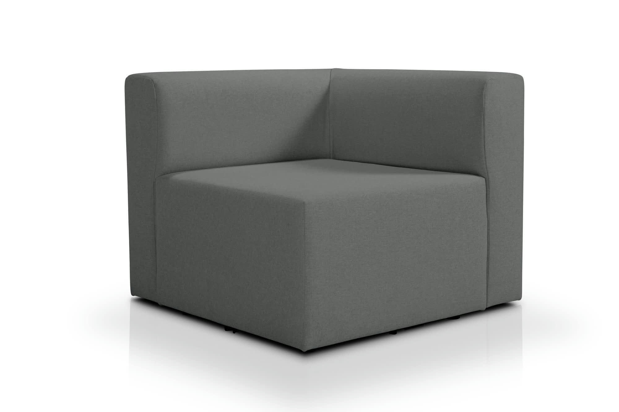 CENTAURI - Angle modulable 1 place  en tissu gris foncé