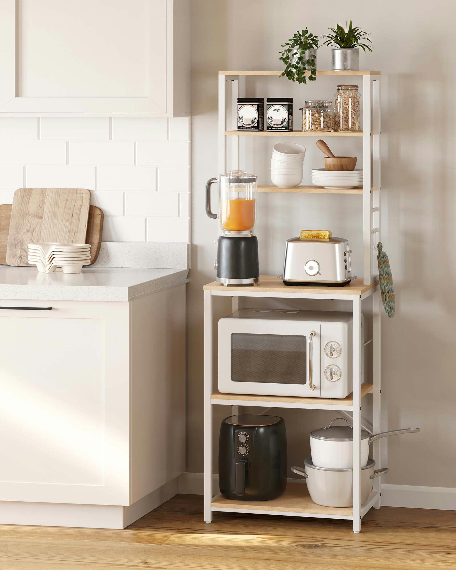 - Étagère de cuisine style moderne effet bois blanc