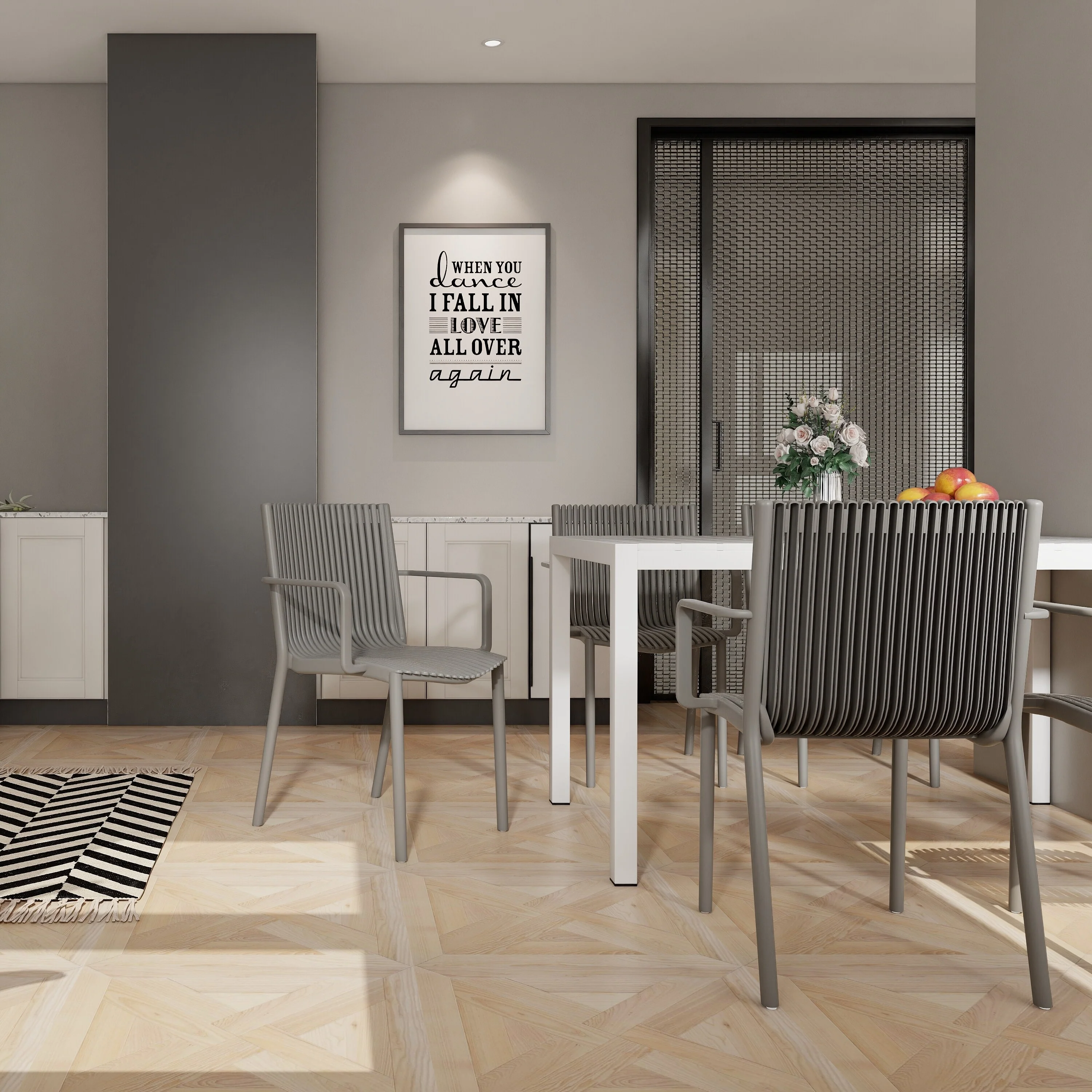 4-Pack All-Weather Polypropylene Chairs - Stackable Lounge Chairs for Poolside, Garden, Restaurant & Indoor Use