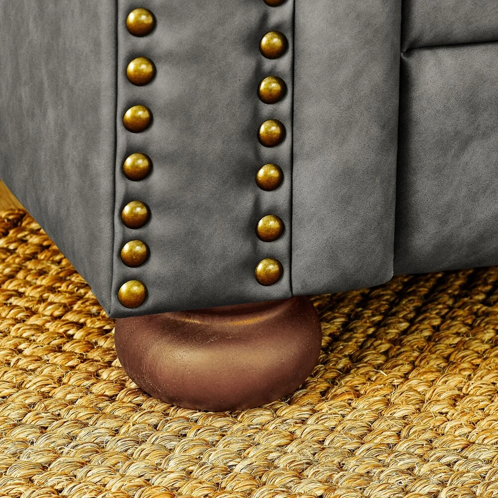 Chesterfield Sofa Tufted Upholstered PU 3-Seater Sofa