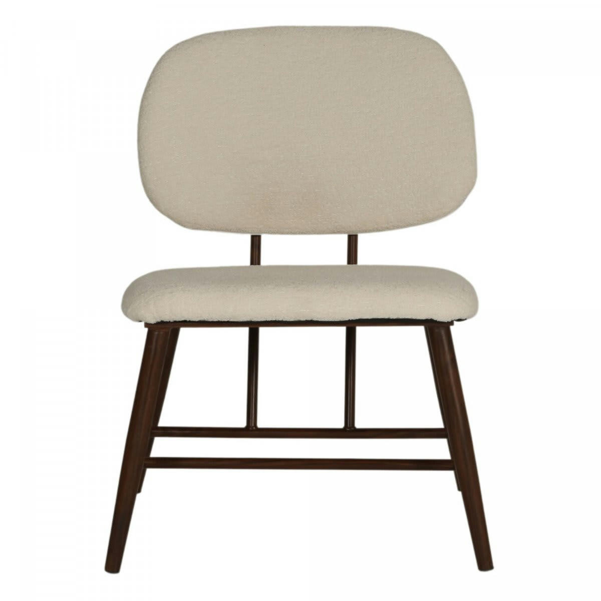 WIOM - Petit fauteuil tendance en tissu bouclé beige
