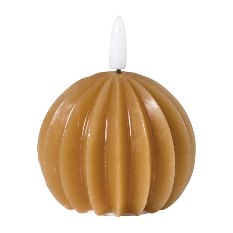 LED kaars bol - bruin - &Oslash;7.5x6 cm