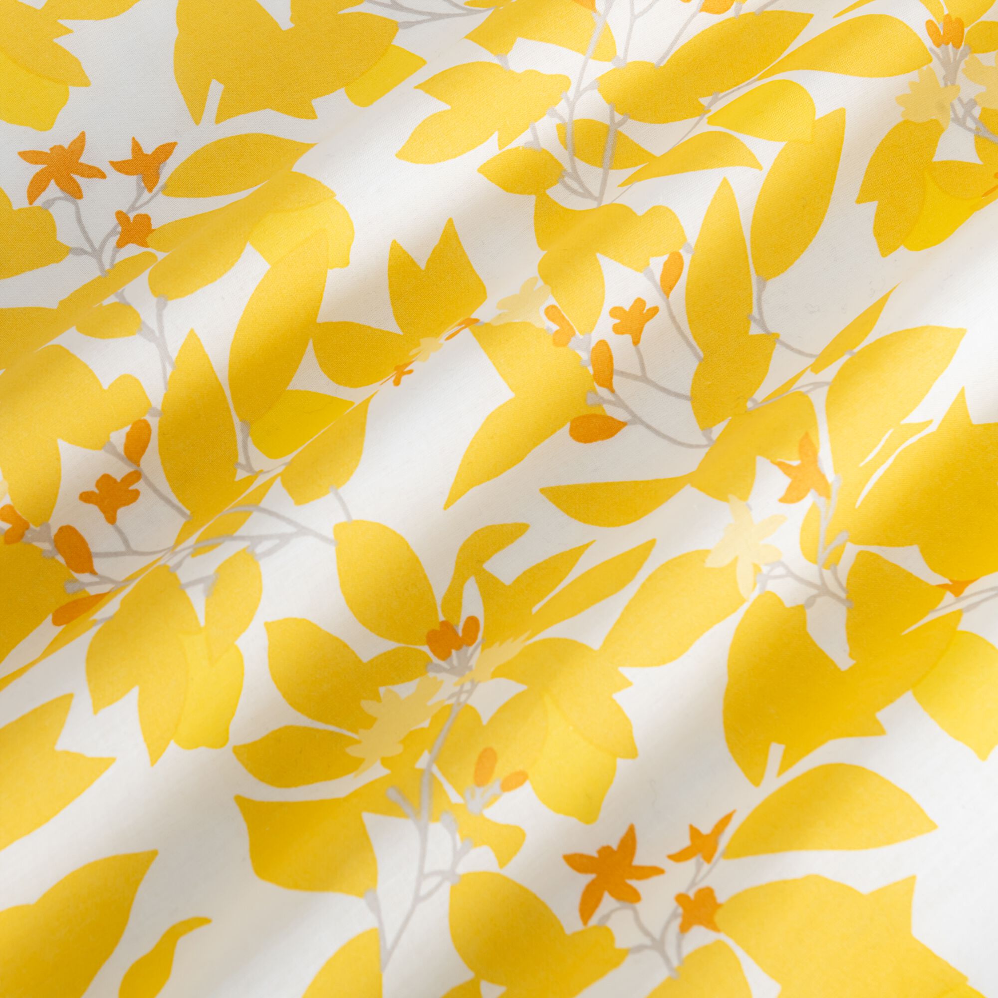APRIL - Housse de couette en coton motif floral 240x220cm - jaune