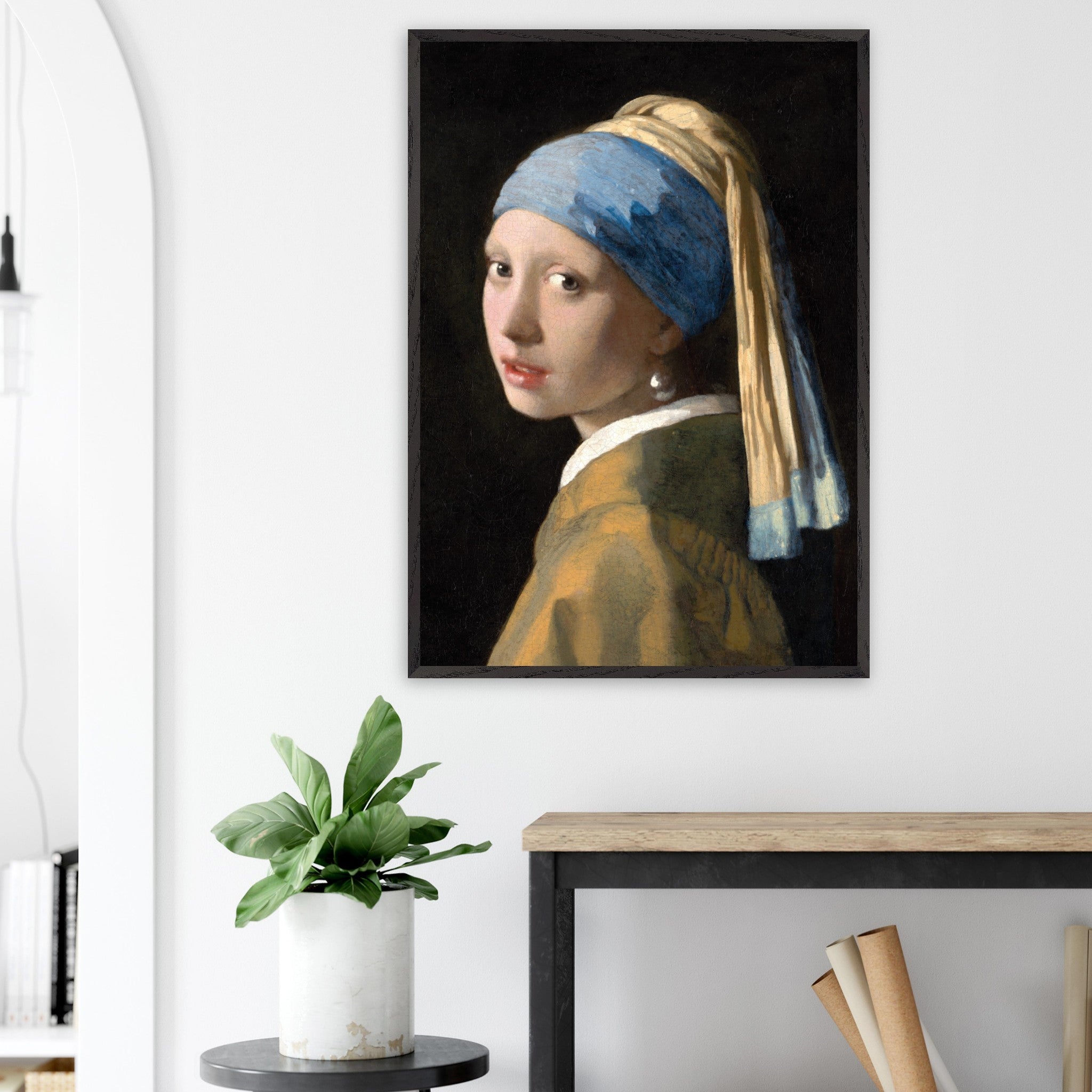 Artfulprints Poster Johannes Vermeer - Meisje met de parel  - 70x100 cm - Meerkleurig