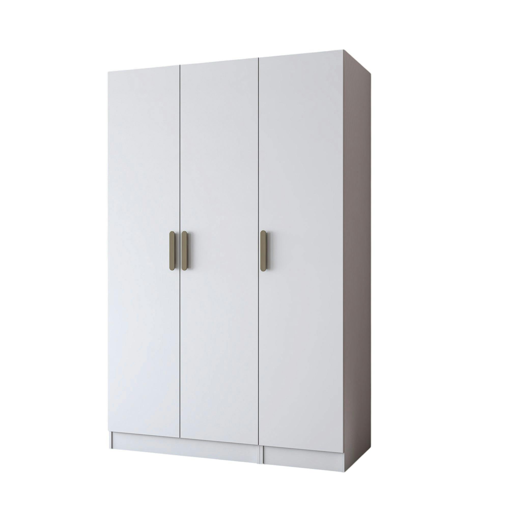 Armoire penderie blanche 3 portes à poignées verticales BYRON
