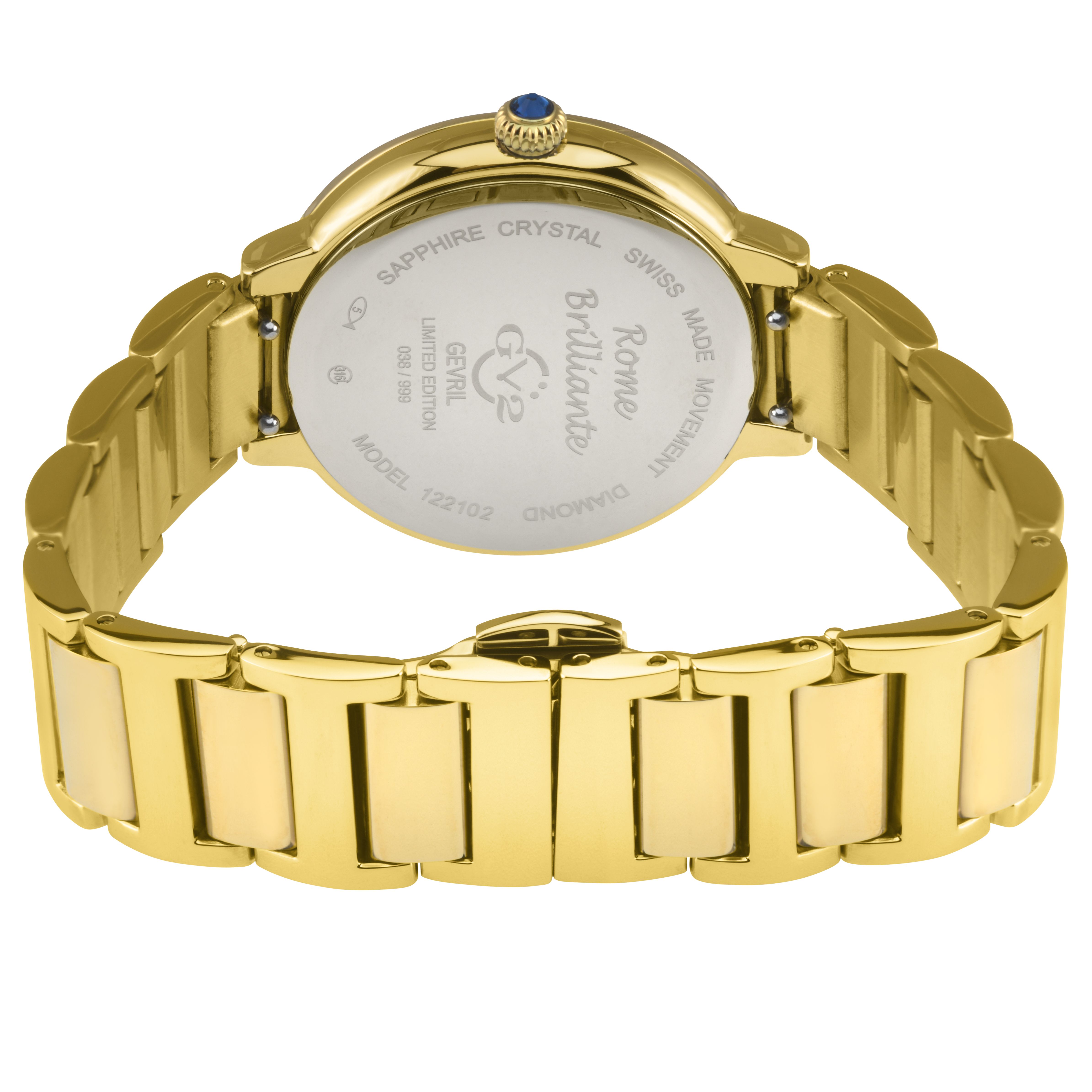 GV2 Rome Brillante Diamond 316L SS Case,316L SS IPYG Watch