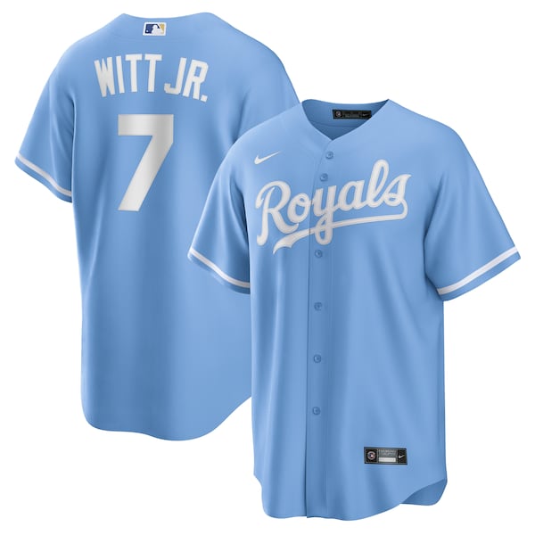 Bobby Witt Jr. Kansas City Royals Nike Alternate Replica Jersey - Light Blue/White/Rush Blue/Gray