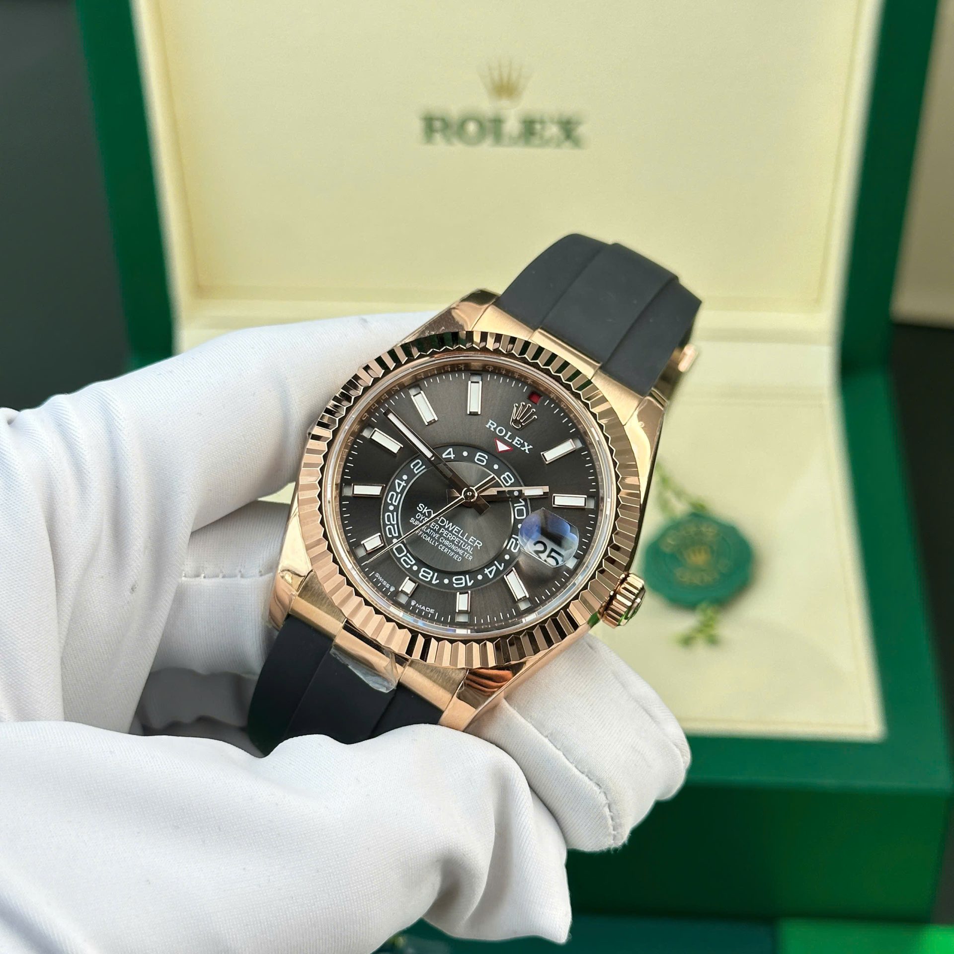 Rolex Sky-Dweller RG Plated Grey Dial 42mm Oysterflex Super Clone