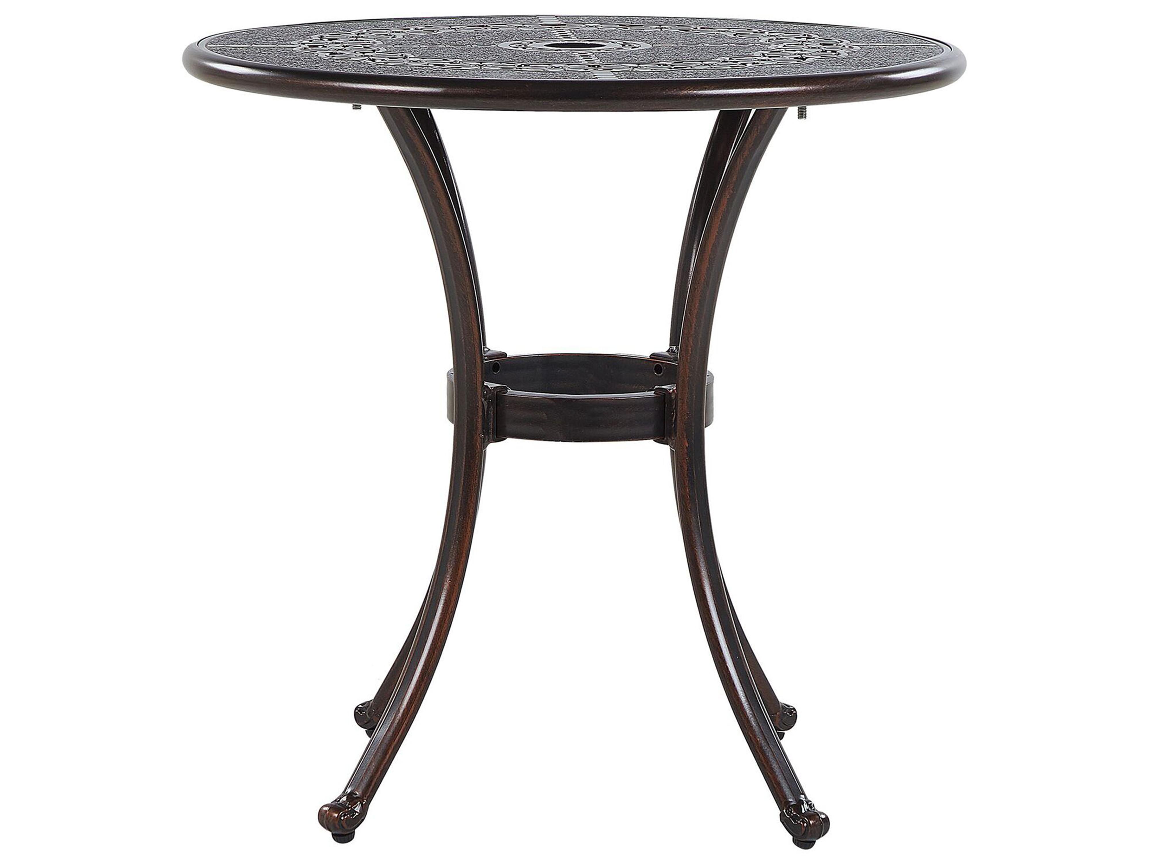 Bistro Set BOVINO Metal Dark Brown