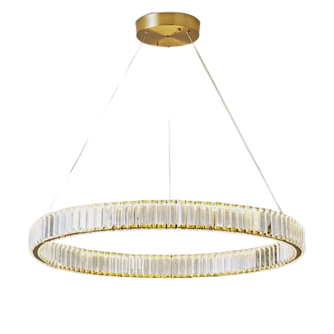 Klasyczny Żyrandol ZŁOTY RING 80 z kryształami K9 Ø80CM
