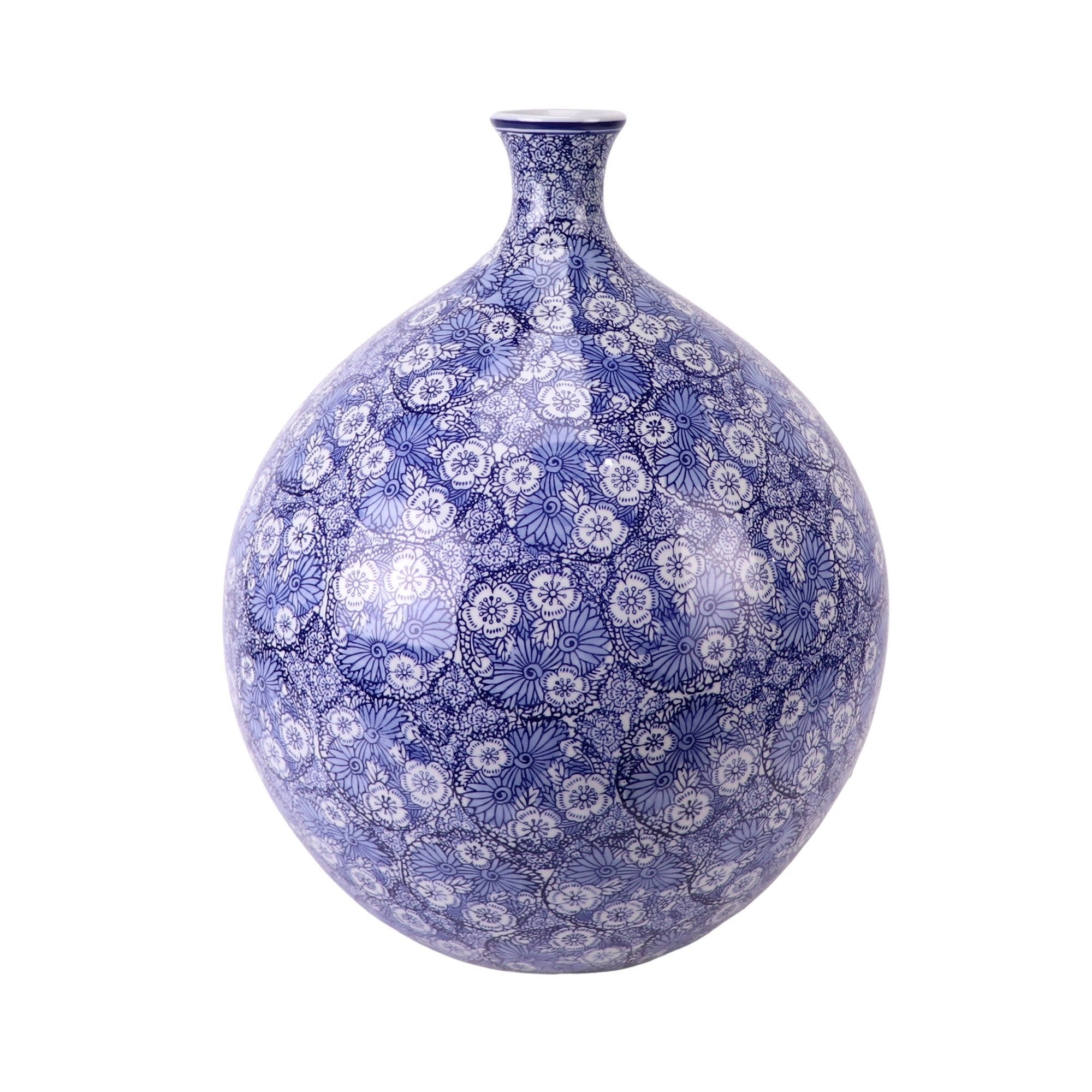 Fine Asianliving Chinese Vaas Porselein Blauw
