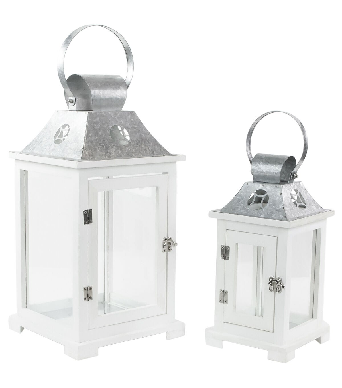 Northlight 2ct White Wood Candle Lanterns