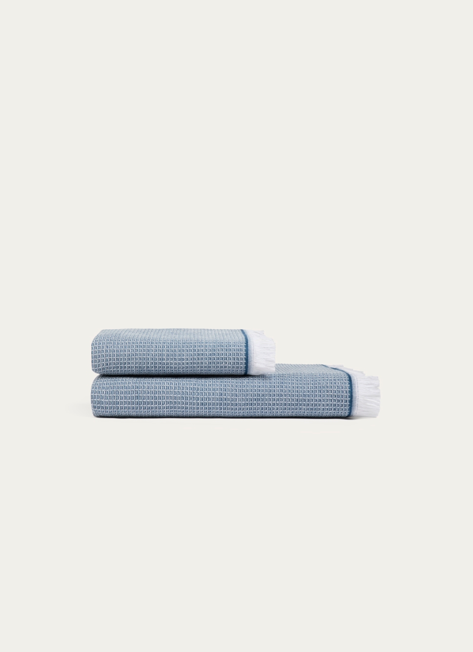 SERVIETTE DE TOILETTE EN NID D'ABEILLE BLEU