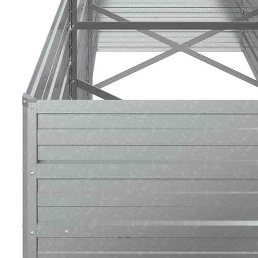 NNEVL Garden Raised Bed 240x80x77 cm Galvanized Steel Silver