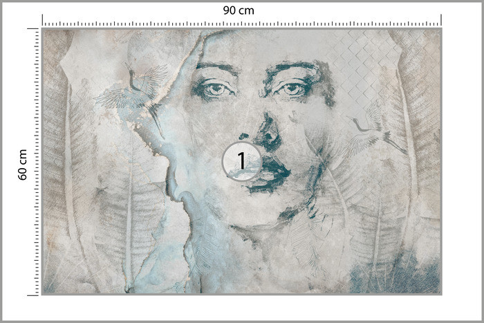 Fototapeta Twarz Kobiety Na Betonie 90x60cm