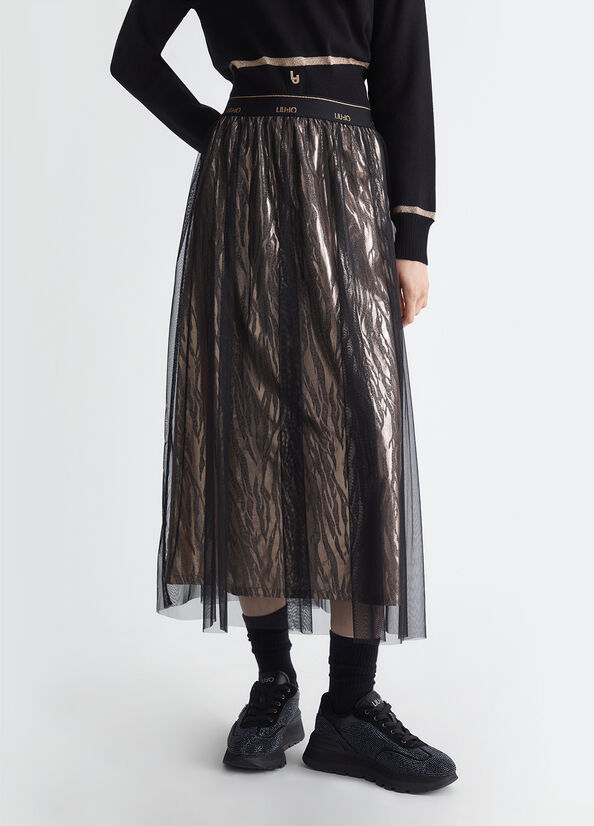Gonna animalier in jersey