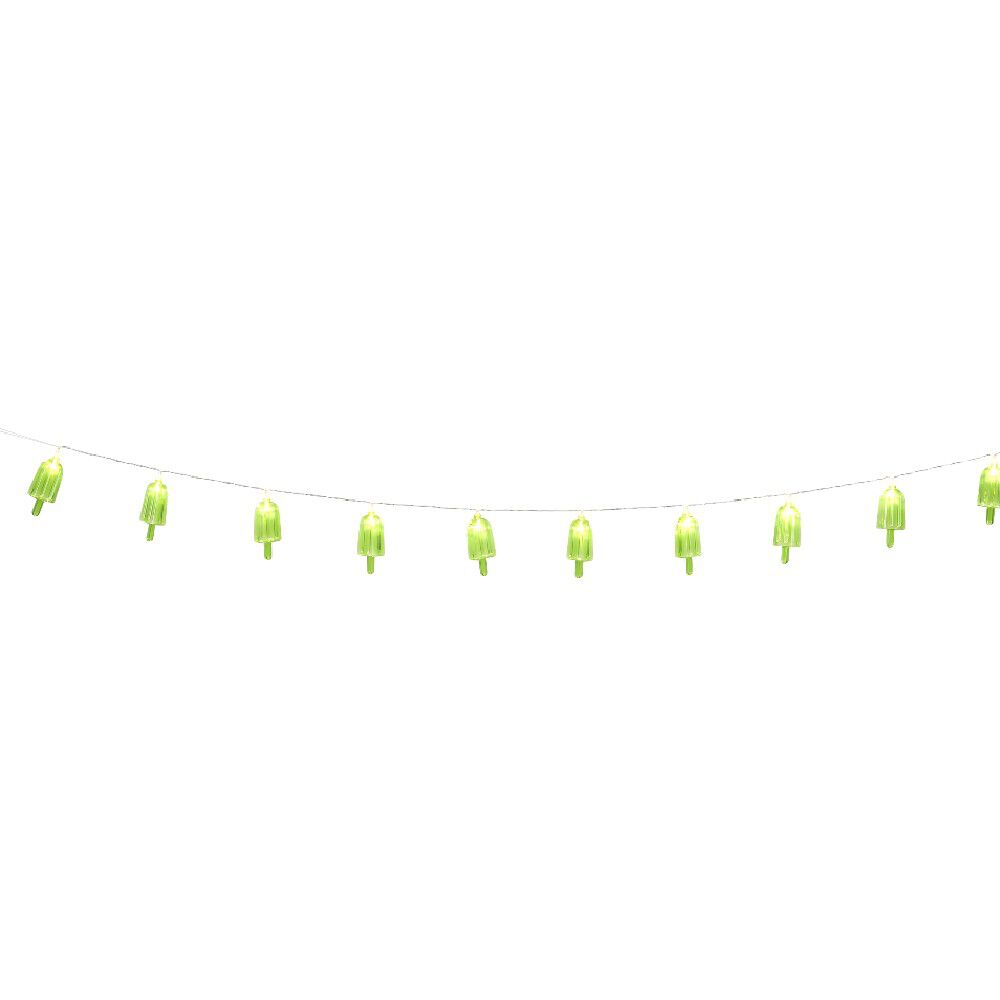Guirlande lumineuse glace verte à piles