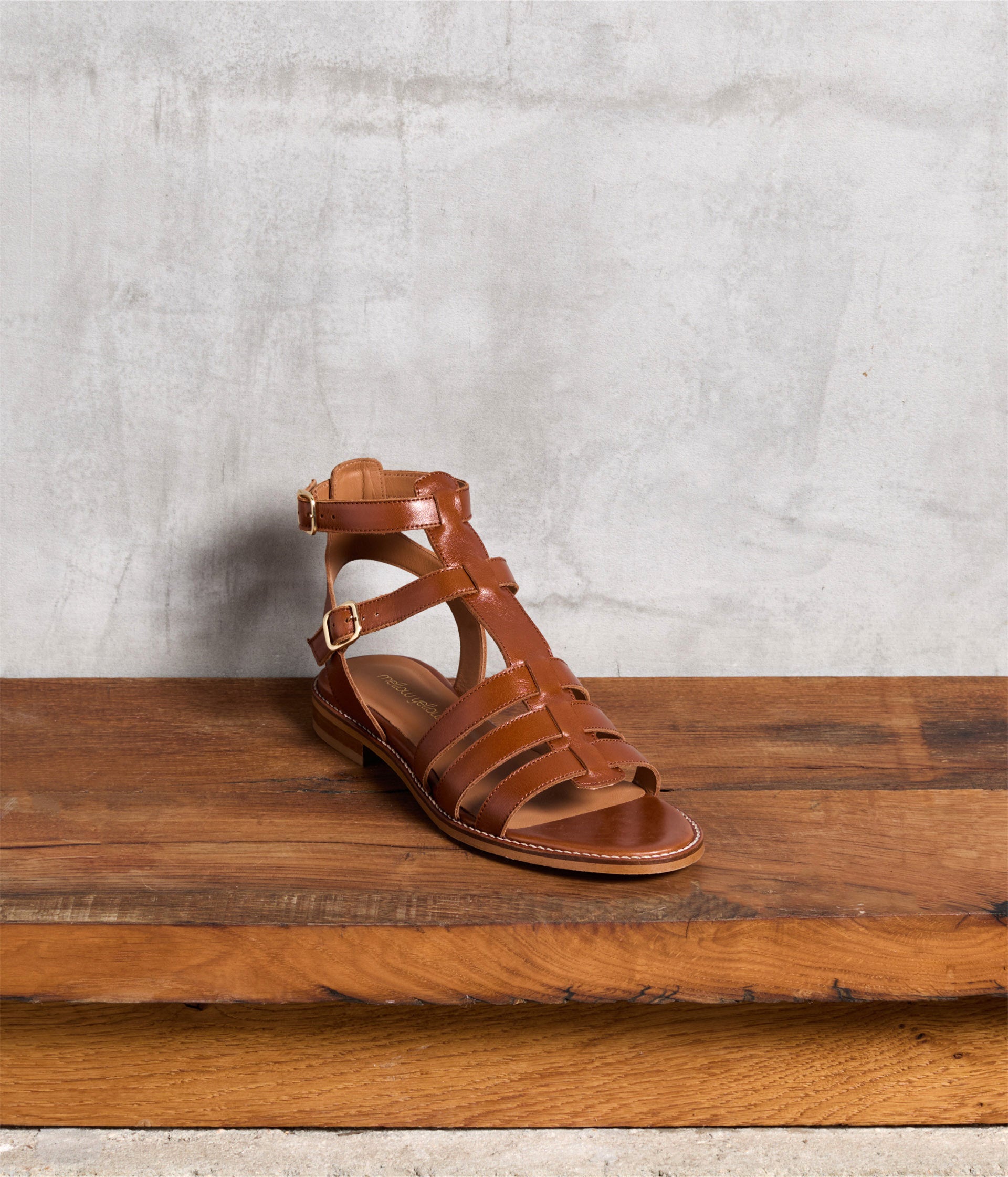 Sandales spartiates cognac Maxine
