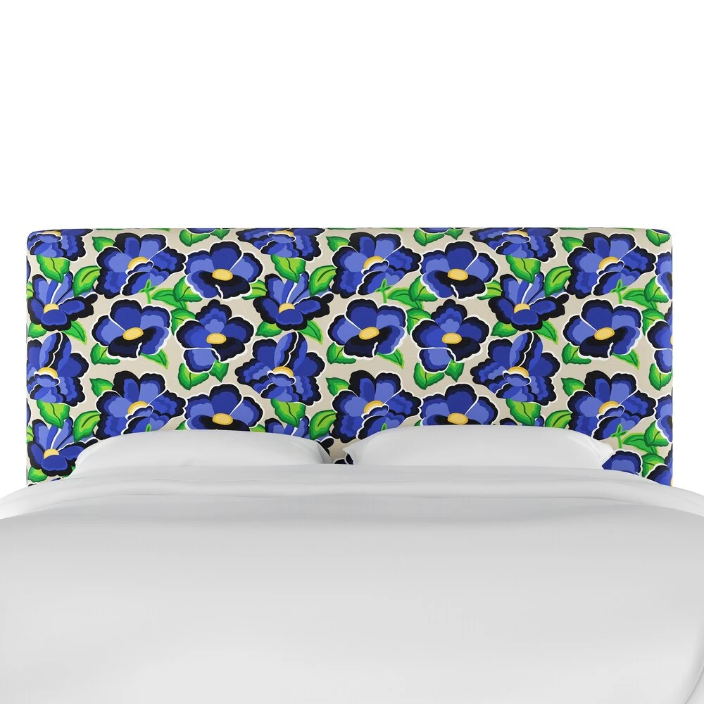 Skyline Furniture Upholstered Headboard in Carla Floral Blue