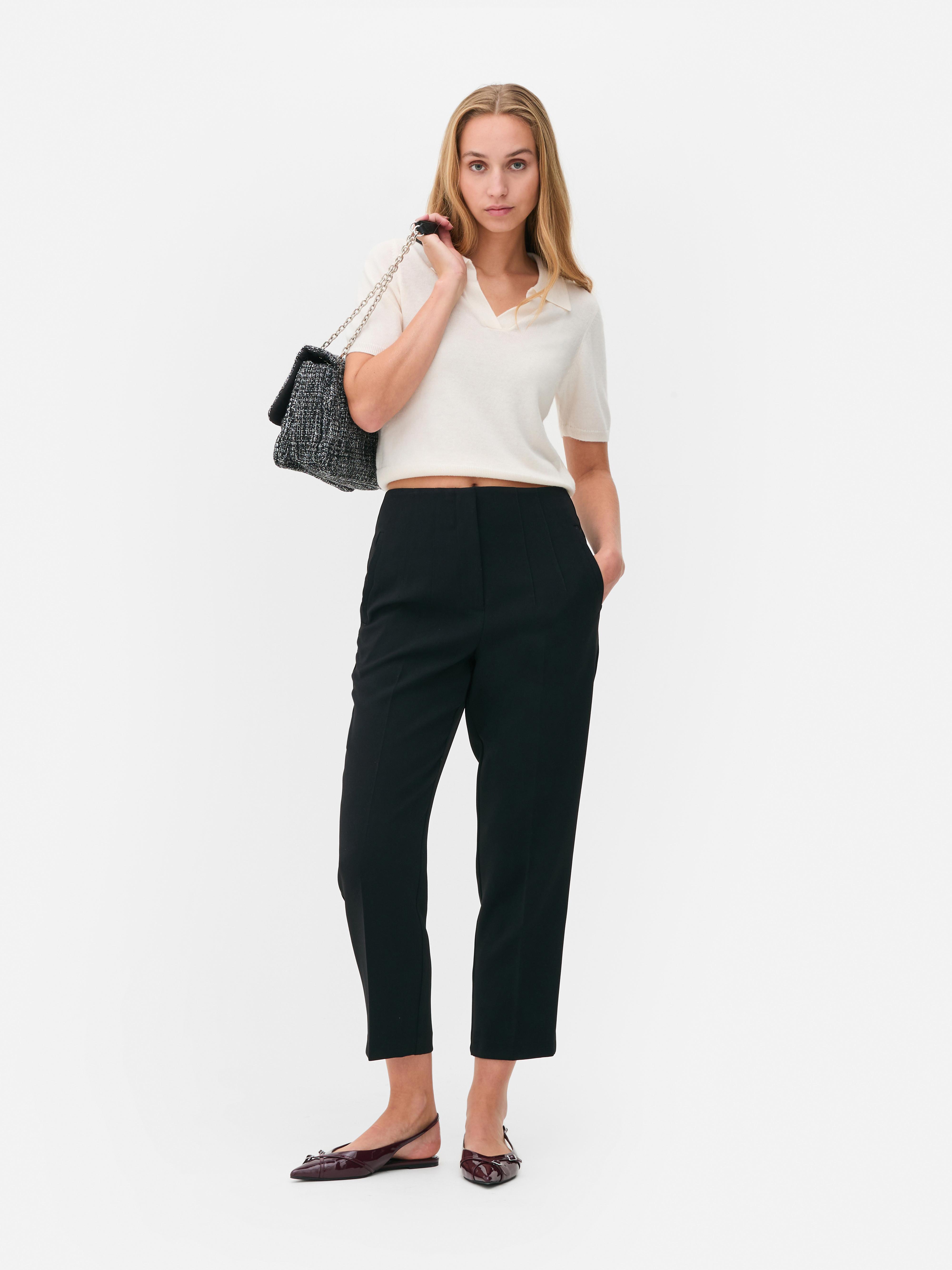 Pin Stitch High Waist Pants
