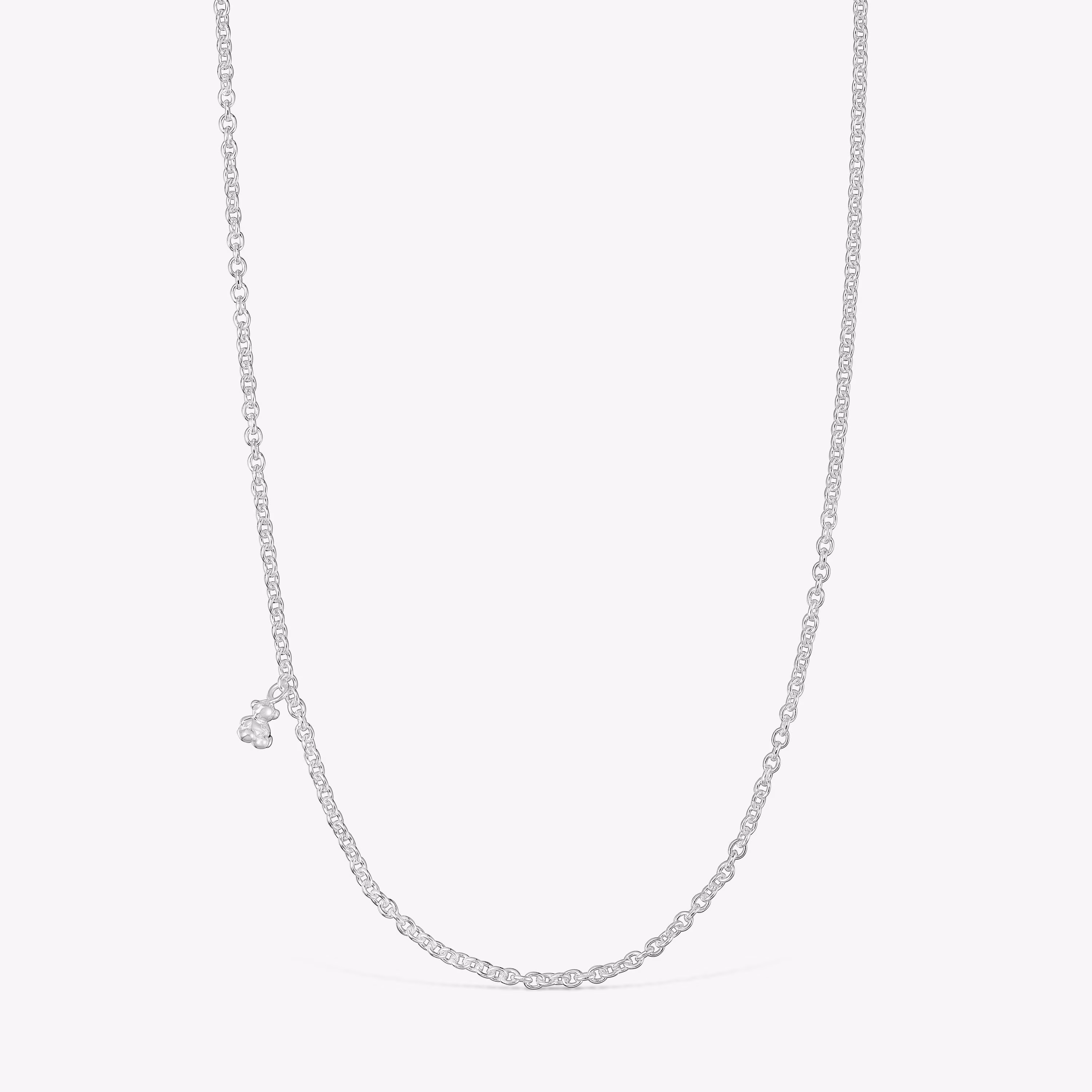 Collar corto de plata con anillas redondas gruesas Bold Bear