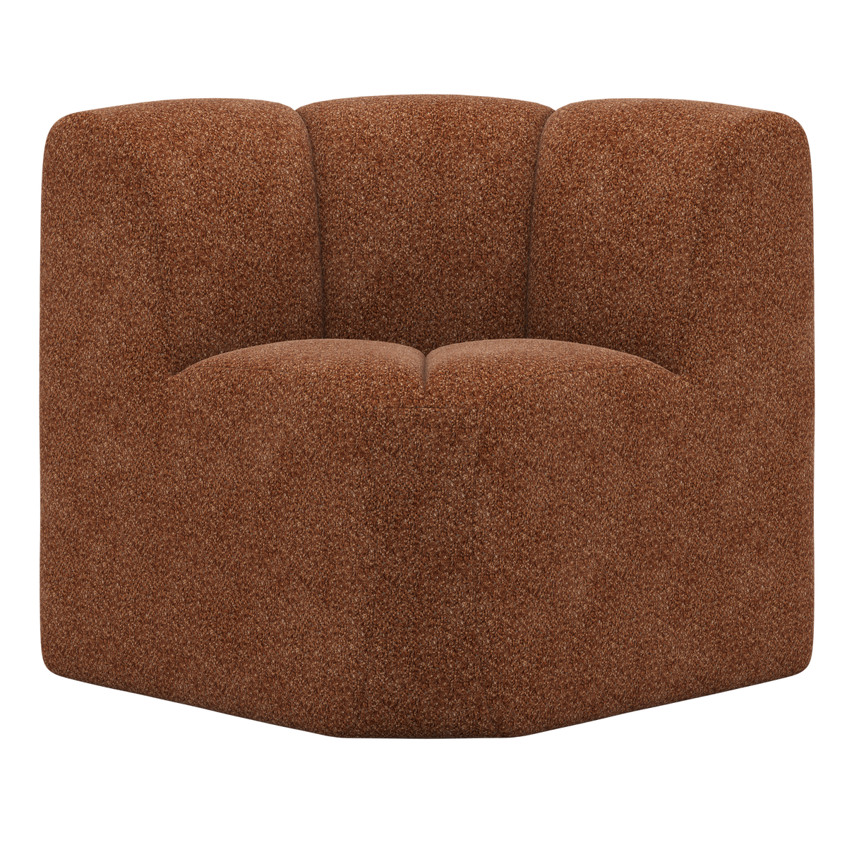 WOOOD eetbankje hoek met rugleuning Mojo - Wollig - Roestbruin - 83x83x83