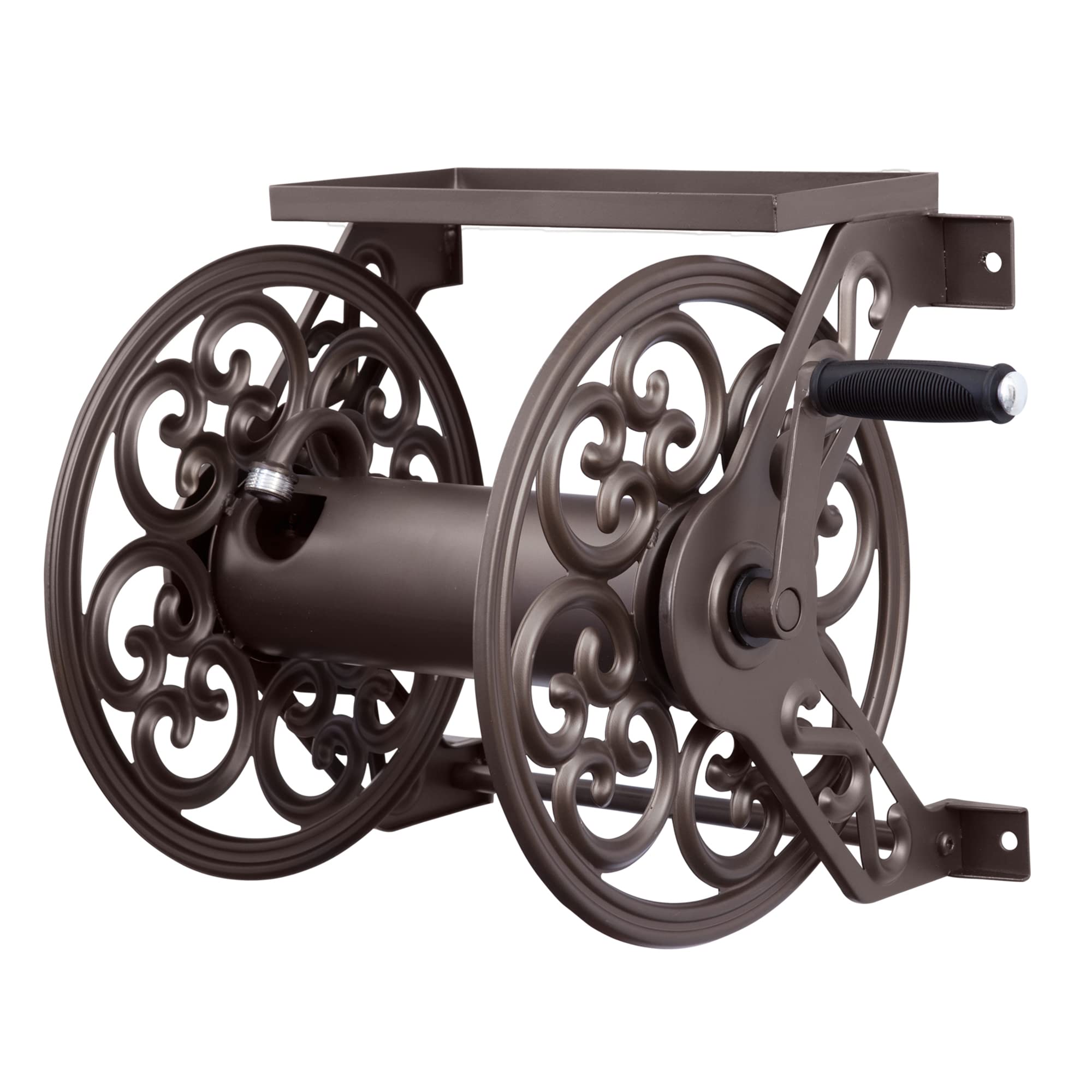 LIBERTY GARDEN 708 Steel Decorative Wall-Mount Hose Reel - Bronze