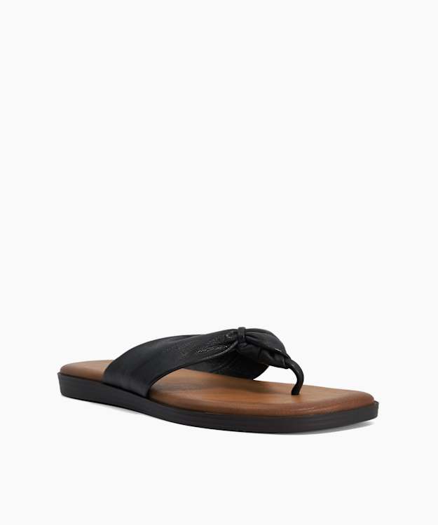 Looks Black - Leather Toe Post Sandals
