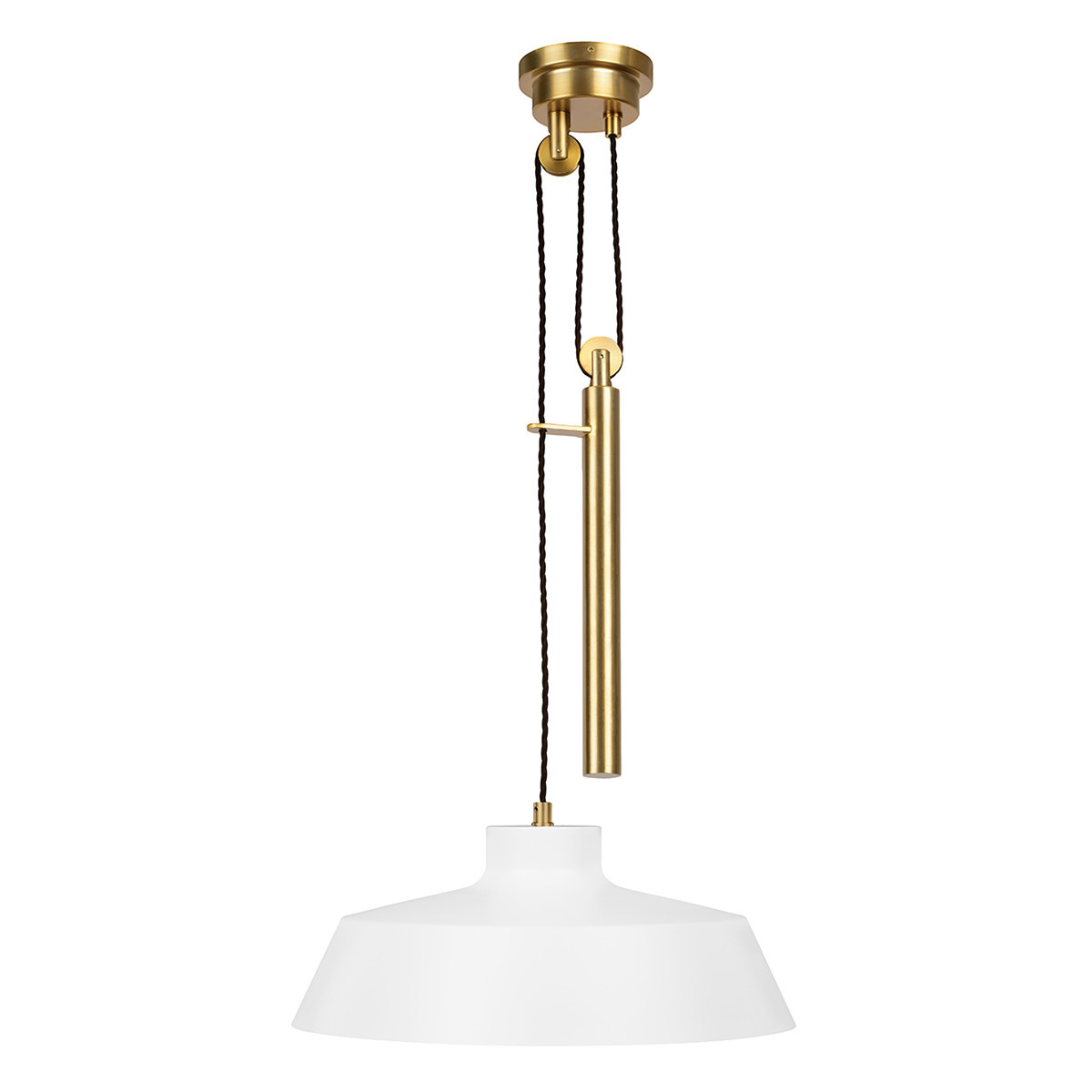 Lampa wisząca matowa biel-mosiądz Candor 1xE27x60W Feiss